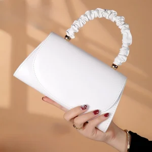 Women Top-handle Bags White Leather Bride Handbags Purse Designer Evening Bags Party Handbag Wedding Clutch Wallet Shoulder Bag 1