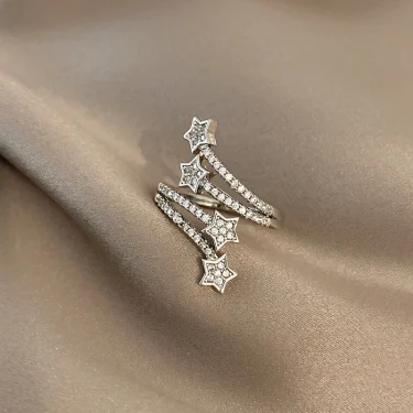 Korean New Exquisite Geometric Round Ring Women's Fashion Luxury Zircon Finger Ring Simple Temperament Versatile Jewelry 5