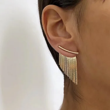 Fashion Dangle Earrings Long Bling Gold Color Tassel Earrings for Women Girls Wedding Daily Hot Sale Jewelry Gift 1