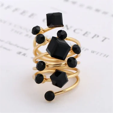 Trendy Irregular Crystal Aesthetic Rings for Women Y2K Gothic Large Stone Knuckle Rings Rhinestone Geometric Zircon Jewelry Gift 1