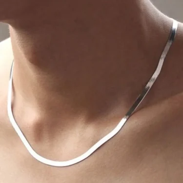 925 Sterling Silver fine 4MM Blade Chain Necklace for Women Men Luxury wedding party Jewelry Holiday gifts 1