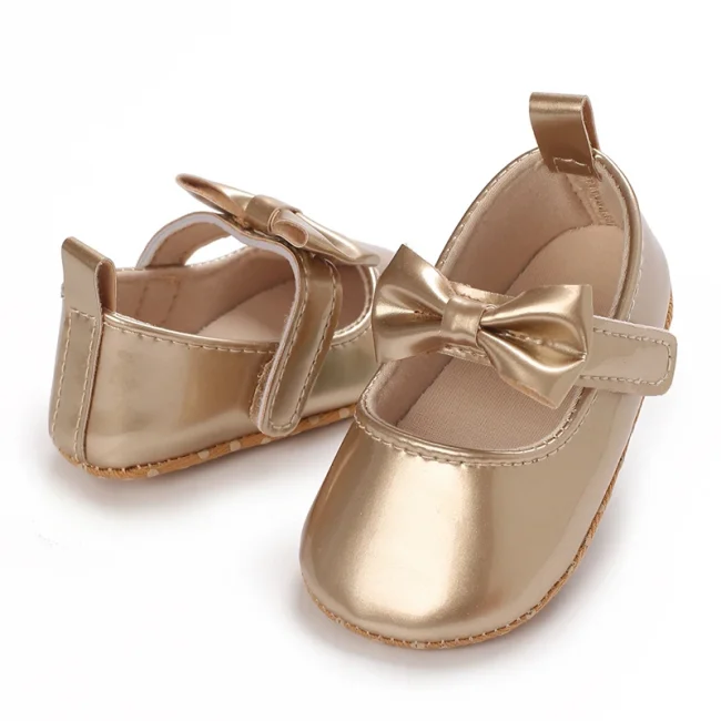 Fashionable Series Baby Shoes Girl Baby Cute Bow PU Princess Shoes Soft Cloth Sole Comfortable Walking Shoes Spring and Autumn 4