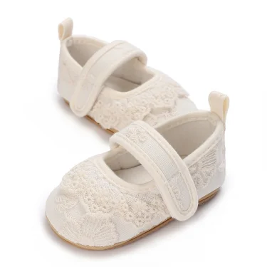 Apricot Colored Cute White Lace Baby Girl Princess Shoes Baby Shoes Butterfly Bow Tassel Rubber Sole Anti Slip Shoes Baby Shoes 5
