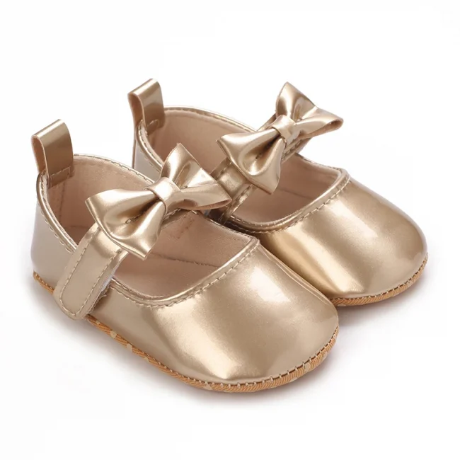 Fashionable Series Baby Shoes Girl Baby Cute Bow PU Princess Shoes Soft Cloth Sole Comfortable Walking Shoes Spring and Autumn 2