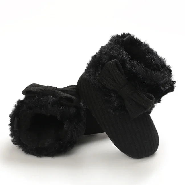 Baby Autumn And Winter Boots Girls And Boys Black Warm Shoes Black Fashionable Toddler's First Step Children's Shoes 0-18M 4