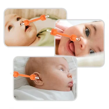 1pcs Baby Cleaner Spoon Double Headed Multifunctional Soft Wax Curette Picker Ear Nose Cleaning Stick Silicone Clean Tweezers 1