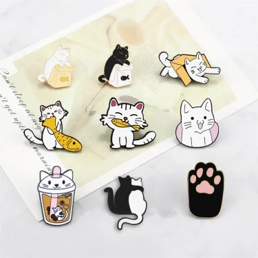 Punk Black Cats with Knife Enamel Pins Fashion Cute Animal Brooch Cartoon Lapel Pin Badge Jewelry Gifts for Friends Wholesale 3
