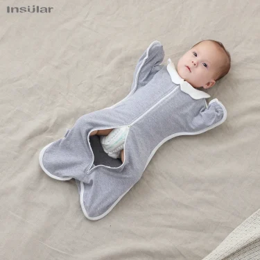 Newborn Baby Swaddle Raised Hand Anti-shock Swaddle Blanket Double Zipper Newborn Baby Cotton 1