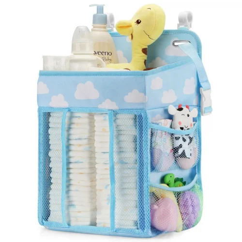 Baby Newborn Bed Storage Organizer Crib Hanging Storage Bag Caddy Organizer For Baby Essentials Bedding Set Diaper Storage Bag 1