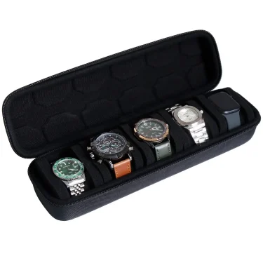 5 Slot EVA Watch Travel Case for Men and Women Portable Single Watch Storage Box & Organizer for Wristwatches and Smart Watches 1