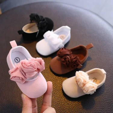 Baby Girls Fashion Lace Lace Solid Color Princess Shoes Comfortable Soft Sole Non-Slip Toddler Shoes White Baptism First Walker 1