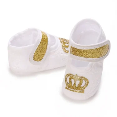 Newborn Baby's First Baptist Shoe: Newborn Boys and Girls' White Baptist Shoes Soft Sole Walking Shoes Size-9CM-10CM 4