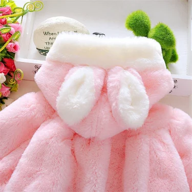 Baby Girls Clothing New Cape Autumn/Winter Wool Sweater Shawl Baby Rabbit Ears Fleece Jacket Cape For Newborn 5