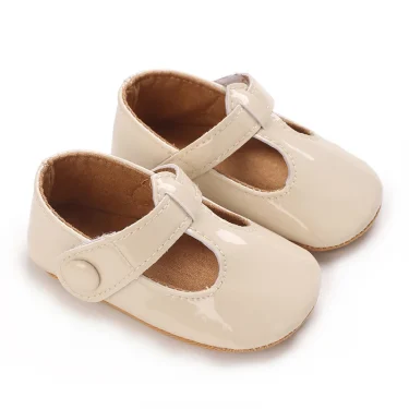 Cute 0-18M Newborn Girl Spring and Autumn PU Multi color Princess Shoes Soft Rubber Sole Anti slip Baby First Step Walking Shoes 2