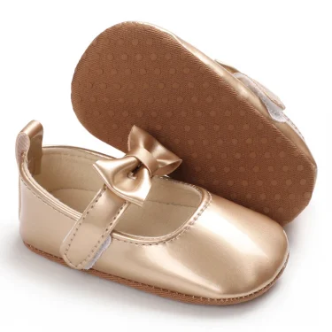 Baby Walking Shoes Gold Baby First Step Walking Shoes Elegant and Noble Gold Princess Shoes Comfortable Soft Sole Anti slip Walk 3