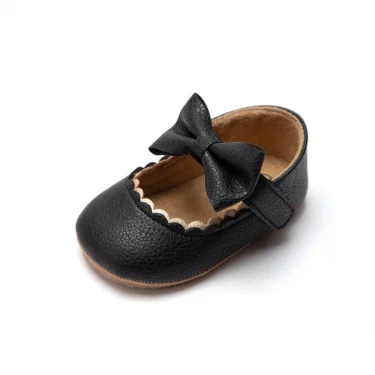 KIDSUN Baby Casual Shoes Infant Toddler Bowknot Non-slip Rubber Soft-Sole Flat PU First Walker Newborn Bow Decor Mary Janes 5