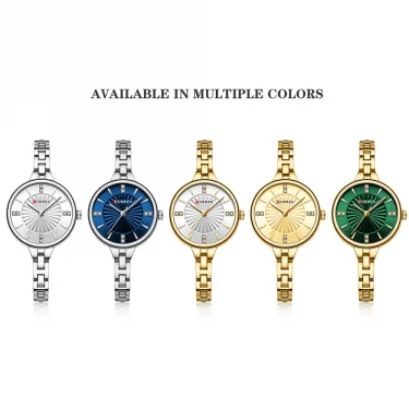 CURREN 9097 Women's Casual Quartz Watch Elegant Simple Design Waterproof Stainless Steel Strap Fashion Business Wristwatch Lady 6
