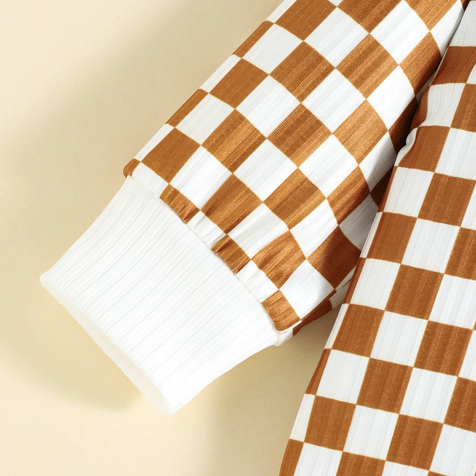 2PCS Autumn Boys And Babies Aged 0-2 Years Old Casual Fashionable Checkerboard Long-Sleeved Top + Solid Color Pants Set 6