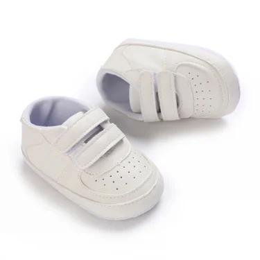 0-18 Months Infant Spring Shoe Newborn Infant Girls and Boys Recreational Baptism Non-Slip Walking Shoe White Soft-soled Sneaker 2