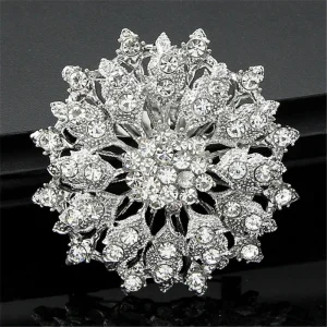 DIEZI New Design Shining Silver Color Rhinestone Crystal Small Flower Rhinestone Brooches Bouquet for Wedding Women Brooch Pins 1