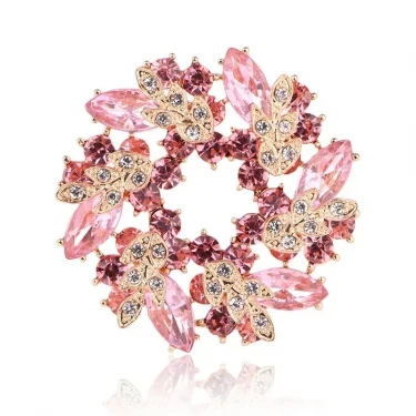 SKEDS Luxury Crystal Elegant Flower Brooches Pins For Women Rhinestone Sweet High Quality Jewelry Wedding Party Cloth Brooch Pin 6