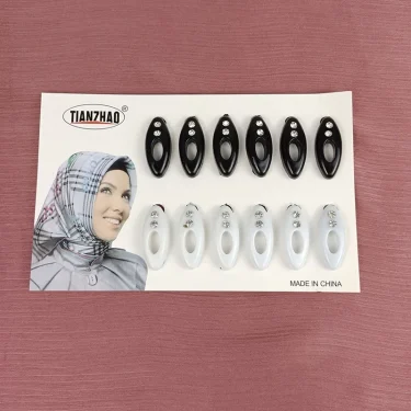 12Pcs/Box Muslim Hijab Pins Color Black and White Safety Pins Clips Ladies Dressing Accessories Brooches For Women Scarf Pins 5