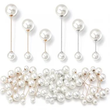 10Pcs/Lot Imitation Double Pearl Brooches Beige Color Fixing Clothes Pin Sweater Dress Safety Pins Diy Women Trendy Jewelry 1