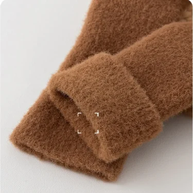 Autumn Winter Infant Leather Sole Shoes Mink Velvet Thicken Warm Newborn Baby Walking Socks Shoe Cartoon Bear Kids Floor Socken 6