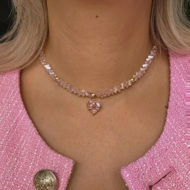 Fashion Vintage Sexy Zircon Heart Pendant Necklace For Women Female Boho Geometric Baroque Transparent Crystal Chain Jewelry 4