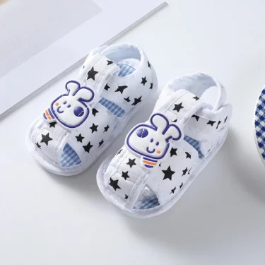 NEW Summer 0-12 Months Newborn Baby Boys Cartoon Printing Soft Crib Shoes Infant First Walker Anti Slip Sandals Soft Sole Shoes 2