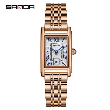 Sanda 1116 New Fashion 2025 Elegant Design Rectangle Dial Water Resistant Quartz Movement Business Women Analog Wrist Watch 6