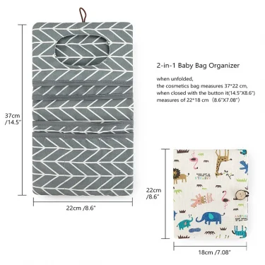 Cartoon Pattern Baby Diapers Storage Bag Portable Paper Towel Diaper Handbag Large-Capacity Baby Products Multi-Function Storage 2