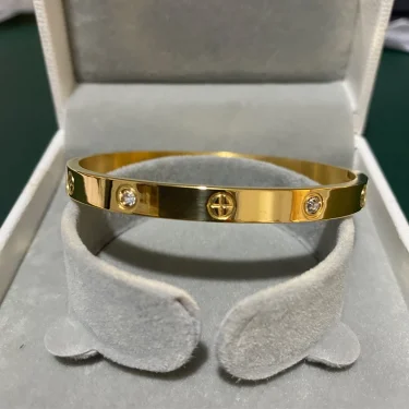 New Design Gold Color Zircon And Cross Nut Nail Bracelet & Bangle For Woman Stainless Steel Screw Brand Jewelry Dropshipping 1