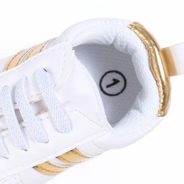 Toddler Baby Girl Shoes 0 to 3 6 9 12 18 24 Months Casual Cute Gold White Baby Boy Shoes First Walkers Soft Crib Shoes Infantil 4