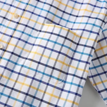100% Pure Cotton Oxford Shirts for Men Long Sleeve Plaid Shirt Striped Male BusinessTartan Red Shirt Mans Designer Clothes 3