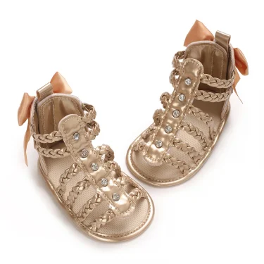 Summer Fashion New Baby Shoes Trendy Girl Baby High Top Hollow Sandals PU Soft Sole Casual Walking Shoes 5