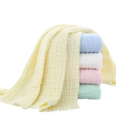 Baby Bath Towel Kids Swaddle Wrap Bedding Pure Cotton Bubble Muslin Blanket 6 Layers Infant Gauze Receiving Blanket 105*105cm 2