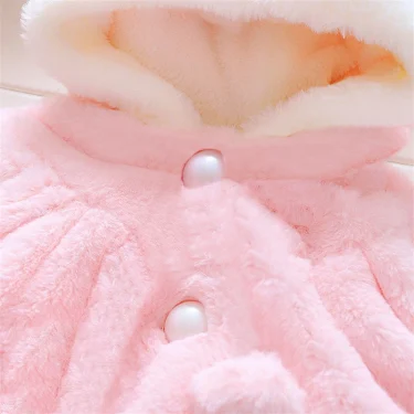 Baby Girls Clothing New Cape Autumn/Winter Wool Sweater Shawl Baby Rabbit Ears Fleece Jacket Cape For Newborn 6