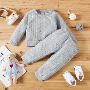 7 Colors Newborn Baby Girl Boy Clothes Set Solid Color Long Sleeves Top+Pants 2PCS Outfits Leisure Sport Autumn&Winter Costume 3