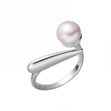 925 Sterling Silver Round Pearl Ring Wedding Adjustable Rings For Women Jewelry Wholesale Money 925 5