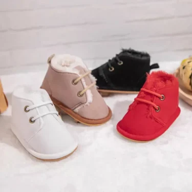 Winter Baby Boots For Boys And Girls Walking Shoes With Lace Up Comfortable And Soft for Pre-School Children 0-18M For Newbor 1