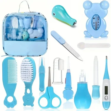 Baby Care Kit 13Pcs Baby Hygiene Kit Items Newborn Nail Hair Health Care Thermometer Grooming Brush Clipper Scissor Toiletries 1