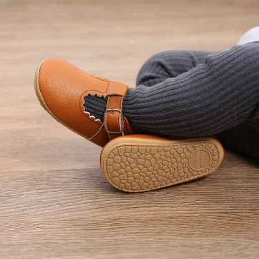 Newborn Baby Shoes Classic Stripe Leather Boy Girl Shoes Multicolor Toddler Rubber Sole Anti-slip First Walkers Infant Moccasins 6