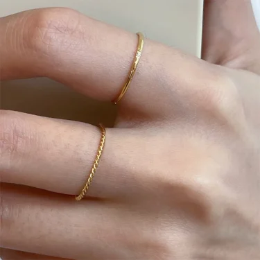 Chic Twisted Rope Slim Ring for Women, Stainless Steel Metal Wedding Rings Finger Band, New Elegant Simple Vintage Party Jewelry 5