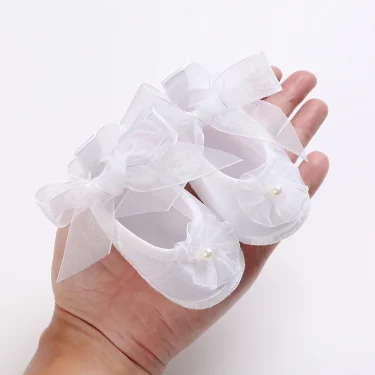 Newborn Baby's First Baptist Shoe: Newborn Boys and Girls' White Baptist Shoes Soft Sole Walking Shoes Size-9CM-10CM 6