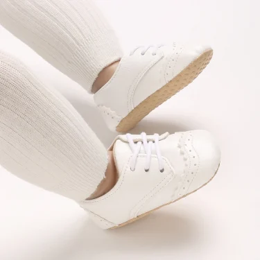 Tie one's shoes Newborn Baptist Shoes New Leather Gentleman Shoes Anti-slip Soft Bottom Indoor Baby Boys and Girls Casual Shoes 6