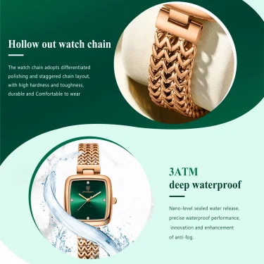 POEDAGAR Luxury Square Watch for Woman Waterproof Stainless Steel Ladies Quartz Watch Dress Elegant Women Watches Fashion reloj 2