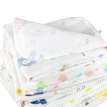 10pcs Pack 31*31cm 100% Cotton Gauze Newborn Baby Infant Cartoon Face Hand Bathing Towel Bibs Feeding Square Towels Handkerchief 6