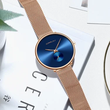 CRRJU Fashion Women Watch Luxury Casual Simple Ladies Daily Dress Mesh Wristwatch Minimalist Waterproof Quartz Female Clock 3