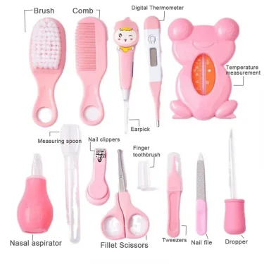13Pcs Baby Care Kit Baby Hygiene Kit Grooming Brush Scissors Clipper Portable Set Newborn Care Professional Nursing Tools 2